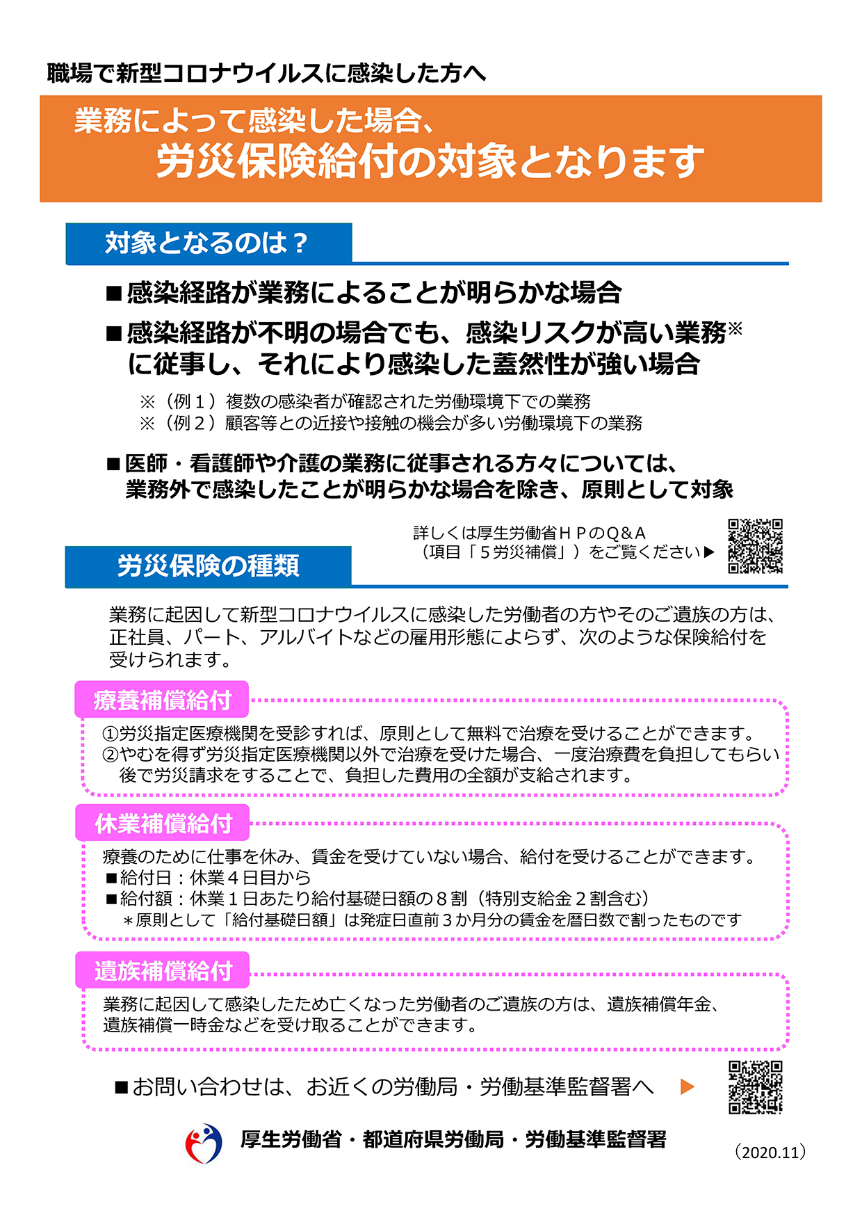 職場で新型コロナウイルスに感染した方へ 姫路労働基準協会